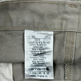 Carhartt Double Knee Carpenter Pants - 34W 32L Gray Cotton