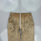 Carhartt Double Knee Carpenter Trousers - 37W 30L Beige Cotton