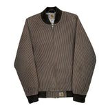 Vintage Carhartt Striped Bomber Jacket - XS Brown Cotton