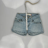 Levis Denim Shorts - 26W UK 4 Light Wash Cotton