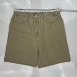 Levis Denim Shorts - 34W 10L Khaki Cotton