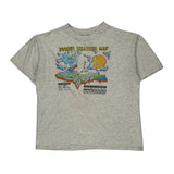 Weather Map Eagle Single Stitch T-Shirt - Large Gray Cotton
