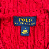 Age 7 Polo By Ralph Lauren Sweater Vest - XS Red Cotton