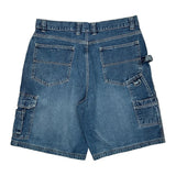 Faded Glory Cargo Carpenter Shorts - 35W 9L Blue Cotton