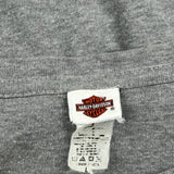 Harley Davidson Graphic Long Sleeve T-Shirt - Large Grey Cotton