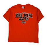 Myrtle Beach Bike Week 2013 Harley Davidson Graphic T-Shirt - XL Orange Cotton