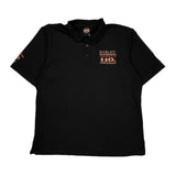 Harley Davidson Graphic Polo Shirt - 2XL Black Cotton Blend
