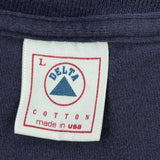 Single Stitch Delta Graphic T-Shirt - Large Navy Cotton
