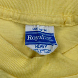 Made In USA Single Stitch 7 Threads Royal T-Shirt - Large Yellow Cotton
