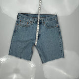 Levis Denim Shorts - 32W 10L Light Wash Denim