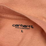 Carhartt Spellout Long Sleeve T-Shirt - Large Orange Cotton