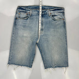 501 Levis Denim Shorts - 36W 12L Light Wash Cotton