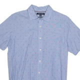 TOMMY HILFIGER Mens Shirt Blue Crazy Pattern S