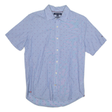 TOMMY HILFIGER Mens Shirt Blue Crazy Pattern S