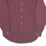 NAUTICA Mens Shirt Maroon Check Long Sleeve M