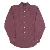 NAUTICA Mens Shirt Maroon Check Long Sleeve M