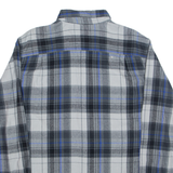 faded GLORY Mens Shirt Blue 90s Check Long Sleeve L