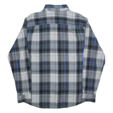 faded GLORY Mens Shirt Blue 90s Check Long Sleeve L