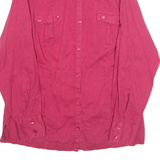 COLUMBIA Womens Plain Shirt Red Long Sleeve M