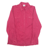 COLUMBIA Womens Plain Shirt Red Long Sleeve M