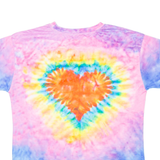 Love Heart Womens Tie Dye T-Shirt Pink M