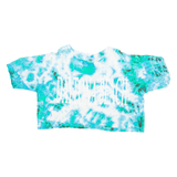 SUN TRIANGLE Cropped Daytona Beach Womens Tie Dye T-Shirt Blue USA M
