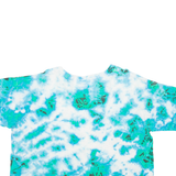 SUN TRIANGLE Cropped Daytona Beach Womens Tie Dye T-Shirt Blue USA M