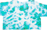 SUN TRIANGLE Cropped Daytona Beach Womens Tie Dye T-Shirt Blue USA M