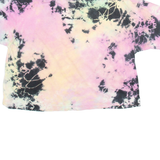 Cropped Womens Tie Dye T-Shirt Pink M