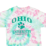 JERZEES Ohio University 2018 Womens Tie Dye T-Shirt Green USA M