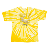GILDAN Puma Gold Cup Mens Tie Dye T-Shirt Yellow XL