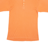 VINEGAR Mens T-Shirt Orange Button Neck L
