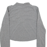 ELLESSE Cropped Womens T-Shirt Grey Long Sleeve 1/4 Zip UK 8