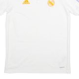 ADIDAS Real Madrid Mens Football Shirt Jersey White Button Neck S
