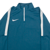 NIKE Dri Fit Womens Jersey Green Long Sleeve 1/4 Zip M