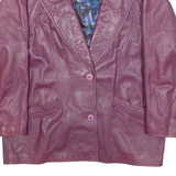 Womens Blazer Jacket Maroon Leather L
