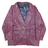 Womens Blazer Jacket Maroon Leather L