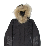 SANDRO Sherpa Lined Womens Jacket Blue Hooded S