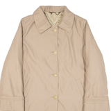Quilted Lined Womens Coat Beige L