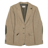 BRUESTLE Womens Blazer Jacket Green Knit Wool Check M