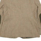 BRUESTLE Womens Blazer Jacket Green Knit Wool Check M