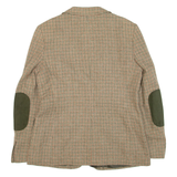BRUESTLE Womens Blazer Jacket Green Knit Wool Check M