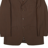 Mens Blazer Jacket Brown Knit Wool Herringbone S