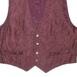 Mens Blazer Waistcoat Maroon Paisley S