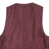 Mens Blazer Waistcoat Maroon Paisley S