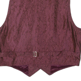 Mens Blazer Waistcoat Maroon Paisley S