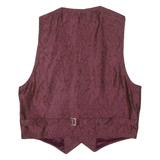 Mens Blazer Waistcoat Maroon Paisley S
