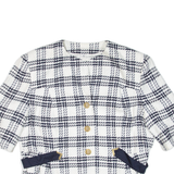 Womens Jacket White Wool Check L