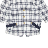 Womens Jacket White Wool Check L
