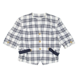 Womens Jacket White Wool Check L